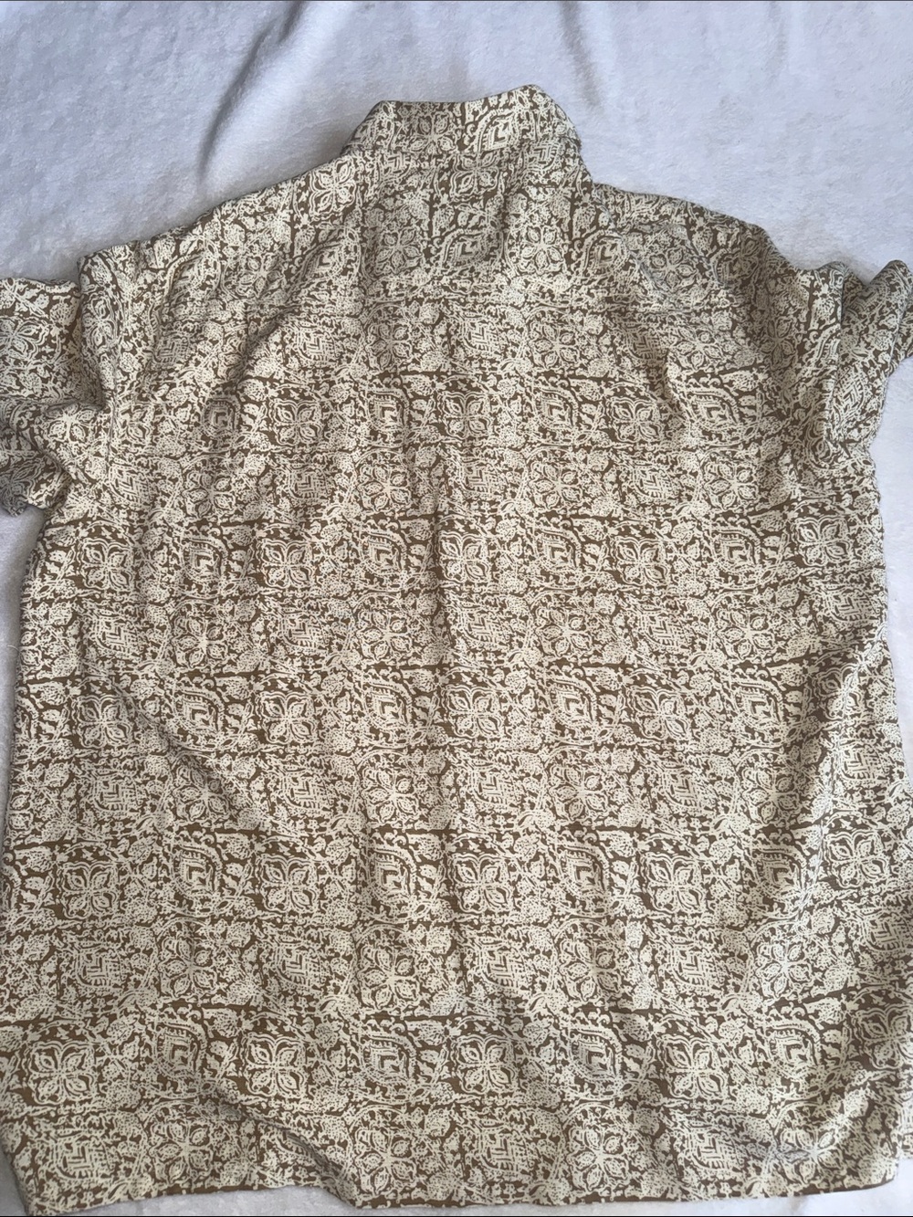Island Republic Cream and Brown Patterned Short-Sleeve Button-Down Shirt - Picture 8 of 9